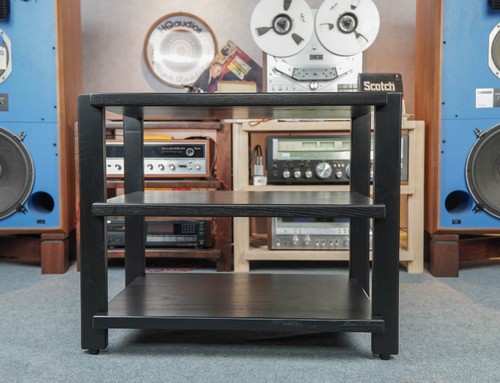 Black wood audio rack - wood,