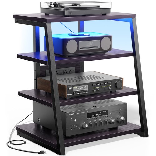 Media stand with outlets - with,